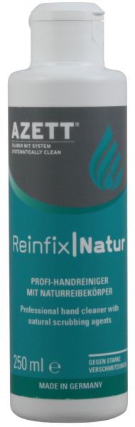 Azett® Reinfix Natur 250ml, Profi-Handreiniger mit Naturreibekörpern, plastikfreie Handwaschpaste