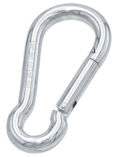 Karabinerhaken 7x70mm verzinkt - Karabiner mit Schnappverschluss - DIN 5299