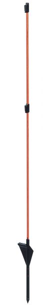 Fiberglaspfahl, 110 cm, orange, mit 2 Isolatoren, Weidezaunstab aus Fiberglas