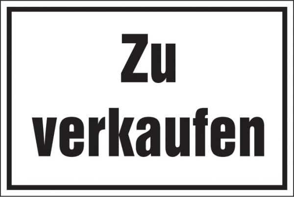 Hinweisschild: Zu verkaufen, weiß, 250x150mm, Verkaufsschild, Zu-Verkaufen-Schild