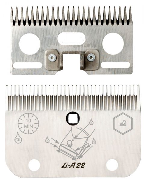Lister Schermessersatz LI A22 mit 24+35 Zähnen, für die hautnahe Pferdeschur