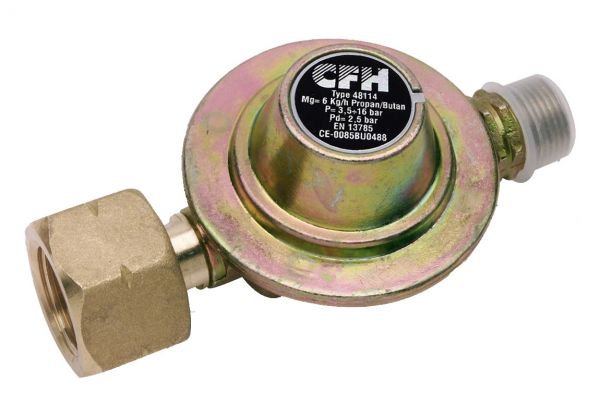 CFH Propandruckregler 2,5 Bar, Gasdruckregler, Druckregler für Gasflaschen, DR114