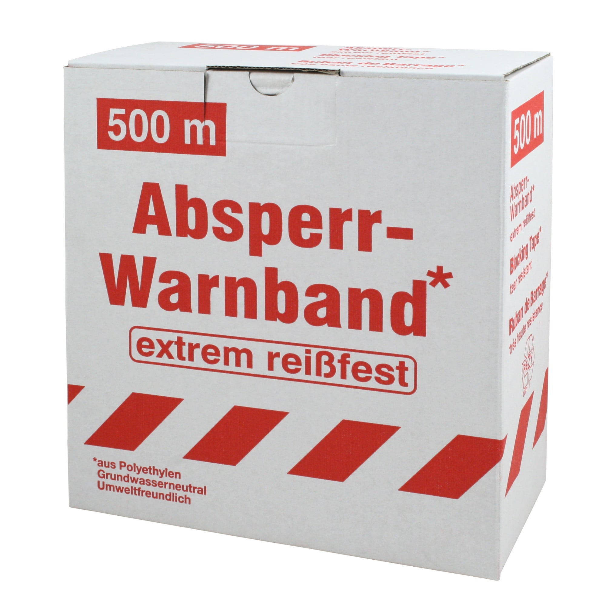 Absperrband Flatterband Warnband rot-weiß 80 mm reißfest 100 250 500 Meter 
