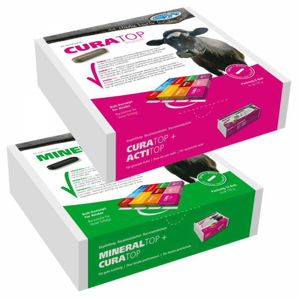 Boli-Set Laktation: MINERALTOP + CURATOP Bolus - Futterergänzung Leistung &amp; Fruchtbarkeit