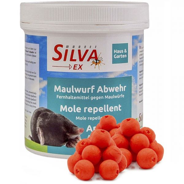 SILVA® Ex Maulwurfabwehr, 100 Kugeln, effektives Vergrämungsmittel gegen Maulwürfe und Wühlmäuse