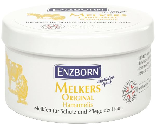Enzborn® Melkers Original Hamamelis 250ml Dose, Melkfett zur natürlichen Pflege bei trockener Haut