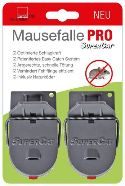 2x Swissinno® Mausefalle SuperCat PRO mit Naturköder, die blitzschnelle Lösung