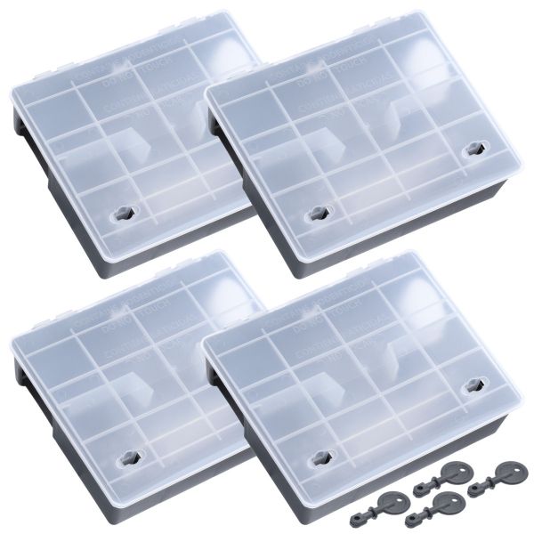 4x Köderstation Kompaktbox transparent - Köderbox für Ratten - Rattenbox - 4 Stück