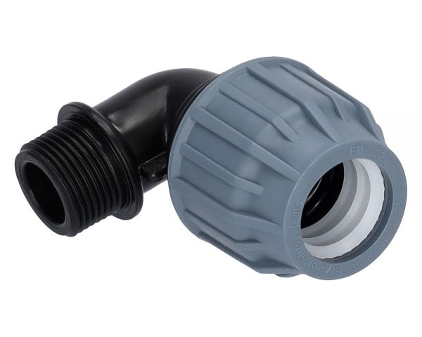 PP Winkelkupplung 25mm - 3/4 Zoll Außengewinde - Arbeitsdruck PN16