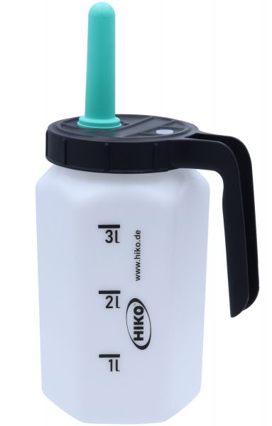 HIKO 1-Click Kälberflasche 3 Liter, mit Ventil und Sauger, Hygiene Kälbertränkeflasche