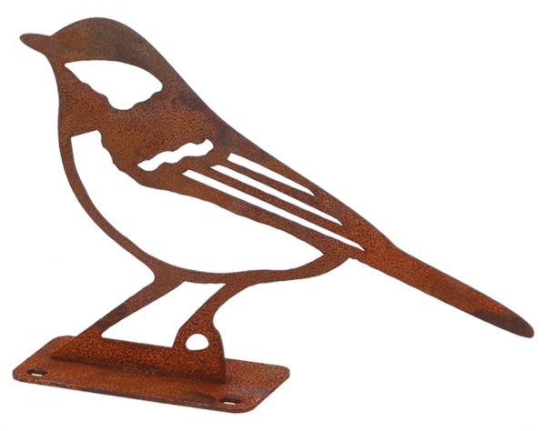 Esschert Design Gartenfigur Kohlmeise 14x10cm - Vogel Dekofigur in Rostoptik