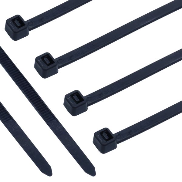 100x Profi-Kabelbinder Schwarz, Nylon, UV-beständig, Brandschutz UL 94 V2, verschiedene Größen
