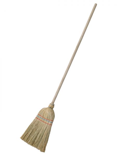 Kinder Reisstrohbesen mit Stiel - 3-fach genäht - Strohbesen für Kinder 100cm