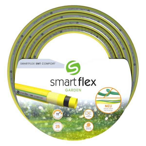 SMARTFLEX Gartenschlauch SMT Comfort 1 Zoll, 25m, 5-schichtig, Premium PVC Wasserschlauch