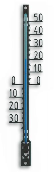 TFA Außenthermometer schwarz, analoges Thermometer zur Kontrolle der Außentemperatur