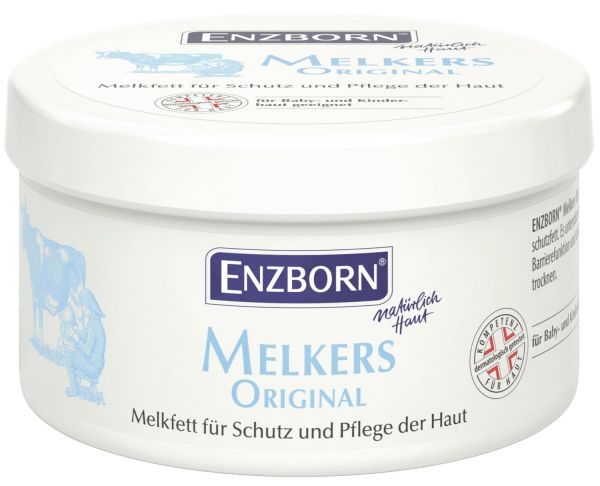 Enzborn® Melkers Original 250ml Dose, das reine Basis-Melkfett ohne Zusätze für trockene Haut