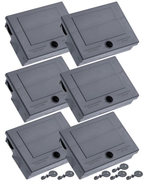 6x Köderstation Mäusebox 6er Sparset - Nagerköderstation - Köderbox für Mäuse - 6 Stück