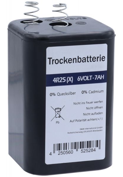 Blockbatterie 4R25 (6V, 7Ah), Zink-Kohle, Hochleistungs-Blockbatterie, Trockenbatterie