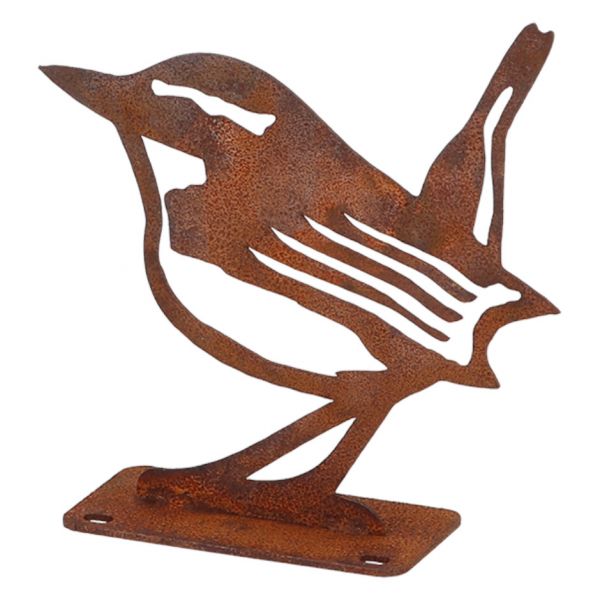 Esschert Design Gartenfigur Zaunkönig 11x10cm - Vogel Dekofigur in Rostoptik