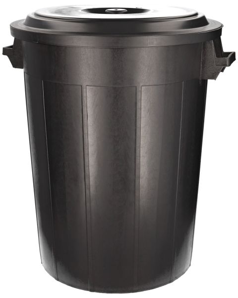 Universaltonne 100 Liter schwarz - Futtertonne, Gartentonne, Regentonne - Ø54x69cm