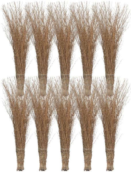 10x Bambusbesen, Stallbesen aus Bambusreisig, Reisigbesen mit Kunststoff-Stielaufnahme