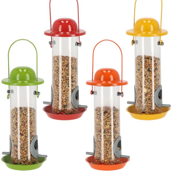 Esschert Design Vogelfuttersilo Naturtöne - Futterspender für Vögel - sortiert