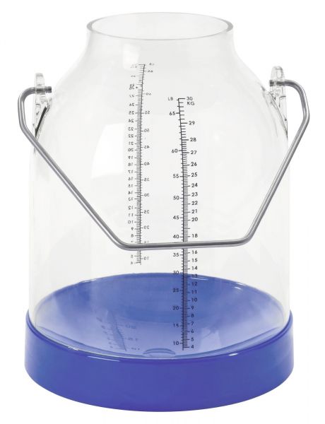 Melkeimer Kunststoff, 30 Liter, Blau, mit doppelter Skala, passend für alle gängigen Melkanlagen