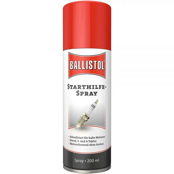 Ballistol Starthilfe-Spray 200ml, Starthilfespray für Diesel- und Benzinmotoren