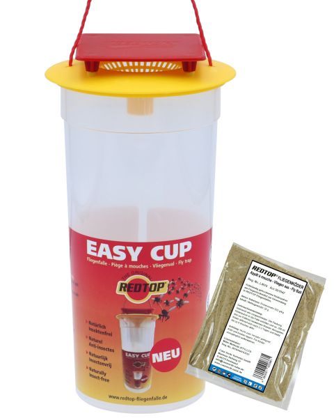 RedTop Fliegenfalle Easy Cup - Fliegenabwehr - Fliegenfänger für den Außenbereich